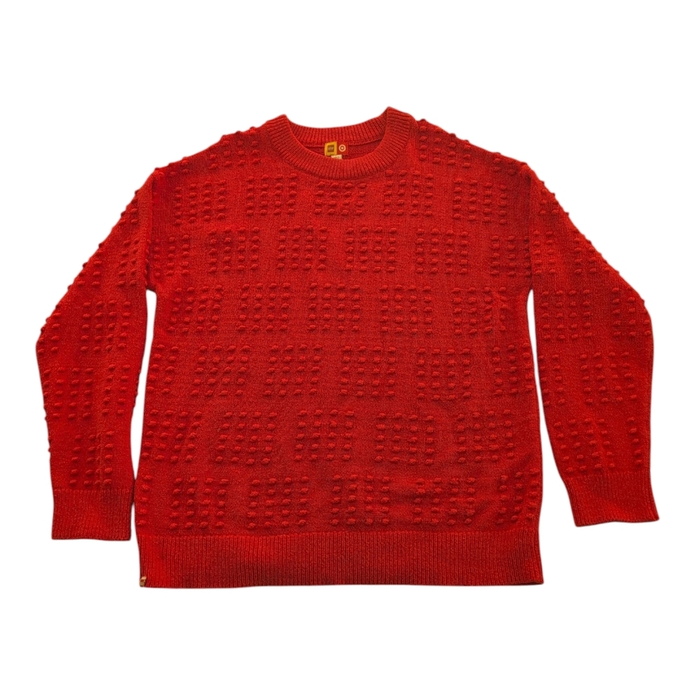 Lego Sweater Men's Orange L Pullover Preppy Classic Crewneck